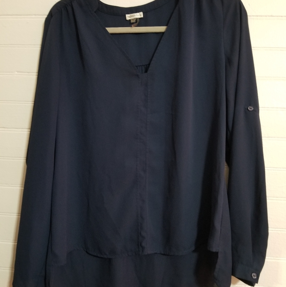 SIONI navy blue blouse. Size M